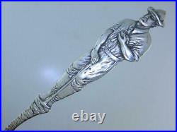 Sterling Souvenir Spoon full figural Miner handle & Indian on reverse LUSK WY
