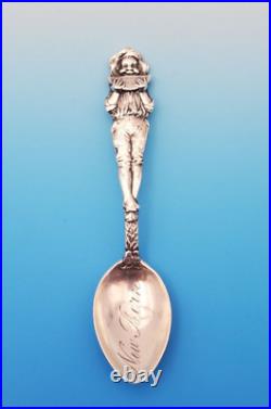 Sterling Souvenir Spoon with Boy Eating Watermelon New Bern North Carolina 13276