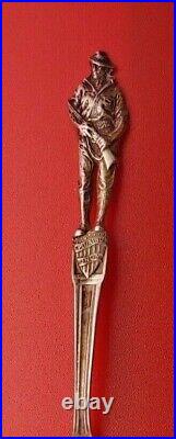 Sterling WATSON Souvenir Spoon CAMP DONIPHAN WW1 Soldier with Rifle artillery