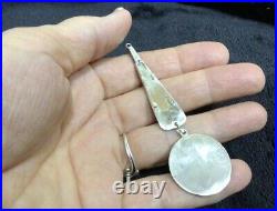 Sterling silver LG Salem Witch souvenir spoon pendant bat button assememblage