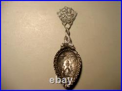 Superb Antique Continental Sterling Spoon with St. George Dragon Dolphins Maiden