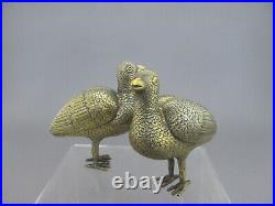 Tiffany & Co Sterling Silver Vermeil Pair Of Partridges