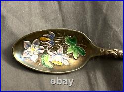 Trinidad, Colorado sterling and enameled antique souvenir spoon