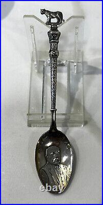Two Stunning Gilt Sterling Silver Spoons, Marechal Foch & G. Clemenceau, France