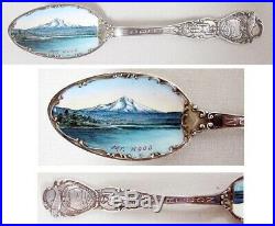 Two Vintage Enameled, Sterling Collector Spoons Mt. Hood, Oregon