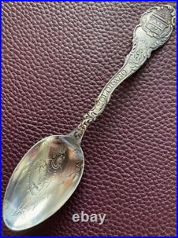 Ute Chief Indian Miner Denver Colorado Sterling 5.6 Souvenir Spoon by Shepard