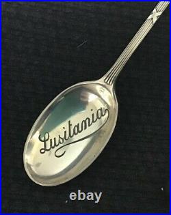 Very Rare 1907 Rms Lusitania Cunard Line British Sterling Silver Souvenir Spoon