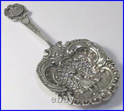 Victorian Sterling Silver Bonbon/Nut Spoon/Strainer (Dartmouth Souvenir) 1898