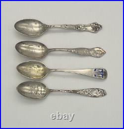 Vintage 1892 Ship Spoon Columbian Princes Victoria Maine Sterling Silver Spoons