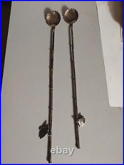 Vintage 1960-70s Japan? 2x Sterling Silver spoons? Traditional souvenirs