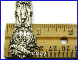 Vintage Detroit Harbor Sterling Collector Spoon Very Ornate Detailed Patina