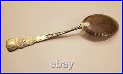 Vintage Fred Harvey Native American Sterling Silver Spoon Indian Chief Head