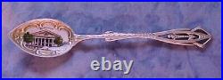 Vintage Guatemala 5 Lightly Gilt Sterling Silver Enameled Souvenir Spoon
