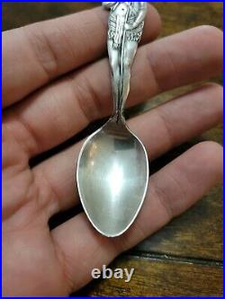 Vintage Incredibly Detailed Full Figure Sterling Silver Indian Spoon