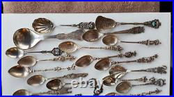 Vintage Large Lot Of Silver 925 800 & 835 Spoons #bb517