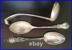Vintage Lot of 9 Sterling Silver Souvenir & Sterling Spoons approx. 171 grams