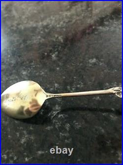 Vintage Merry Christmas Enameled Sterling Silver Spoon withBells & Ornaments