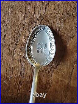 Vintage NAVAJO Long Sterling Silver WHIRLING LOG Souvenir Spoon FRED HARVEY Era