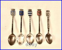 Vintage Norway Sterling Spoons DAVID ANDERSEN And AKSEL HOLMSEN Lot of 5