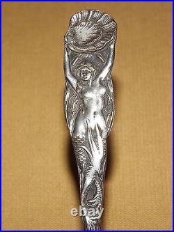 Vintage Old Souvenir Schenectady Ny Clam Shell Us Sterling Co Spoon