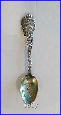 Vintage Shepard Sterling Silver Enameled CALIFORNIA Souvenir Spoon
