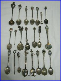 Vintage Silver Spoons European Souvenirs approx 220 grams 800 Silver