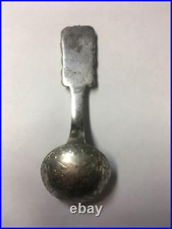 Vintage Souvenir Spoon Collectible Silver 917 Portugal 1816 400 Reis Coin 3.78