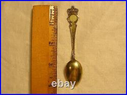 Vintage Sterling Silver Atlanta Georgia Cotton Enamel Souvenir Spoon