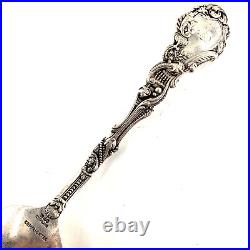 Vintage Sterling Silver Souvenir Spoon Cherub Angel Harp Cupid Antique Repousse