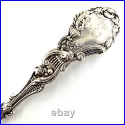Vintage Sterling Silver Souvenir Spoon Cherub Angel Harp Cupid Antique Repousse