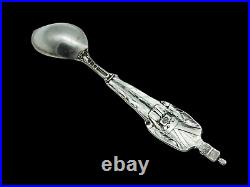 Vintage WATSON Sterling Silver US SOLDIER Souvenir Fruit Spoon RARE