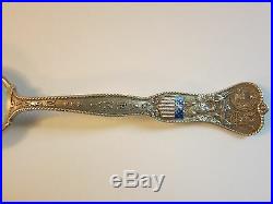 Vintage c. 1875 Gorham Army & Navy Enamel Sterling Silver Souvenir Spoon