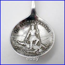 Virginia Seal Souvenir Spoon Robert Lee Monument Gorham Sterling Silver