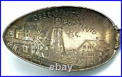 Vtg 1899 Portland Maine Souvenir Sterling Silver Spoon Observatory Longfellow