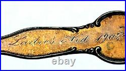 Vtg 1908 Ritzville Washington Ladies Aid Society Sterling Silver Souvenir Spoon