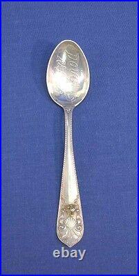 Vtg Antique Sterling Silver Souvenir Spoon with Large Gold Nugget Douglas Alaska