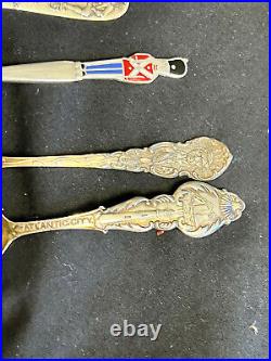 Vtg Lot Of 8 Sterling Silver. 925 Souvenir Spoon 89.72 Grams Decorative
