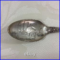 Vtg Sterling Silver Souvenir Spoons Lot 9 Chicago-Detroit-NY-Seattle- 163 Grams