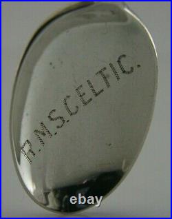 White Star Line Rare Rms Celtic Sterling Silver Shipping Spoon 1906