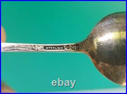 Yellowstone Park Figural Bear Glass Eyes Sterling Silver Souvenir Spoon